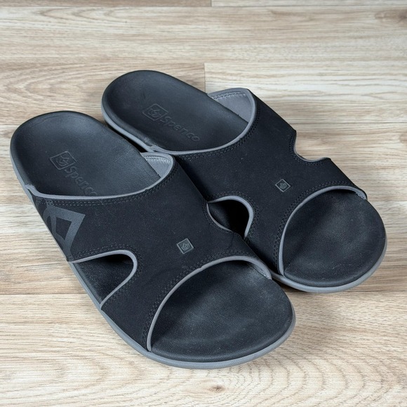 Spenco Other - Spenco Sandals Mens Size 11 Black Gray Kholo Slides Arch Support Casual Comfort